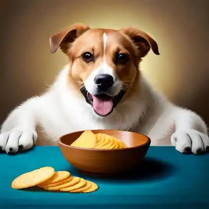 dogs eat potato chips