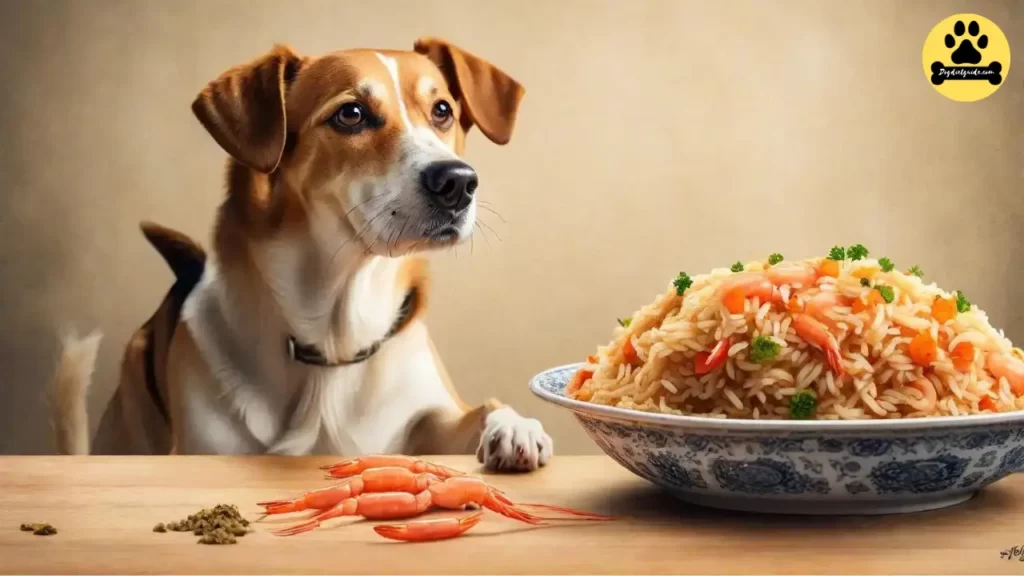 Dogs Eating Shrimp Fried Rice